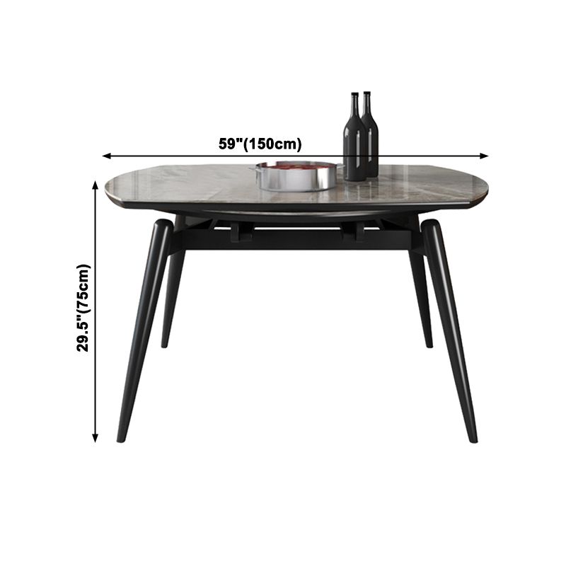 Table de cuisine ronde extensible de pierre extensible Table à manger moderne avec 4 jambes