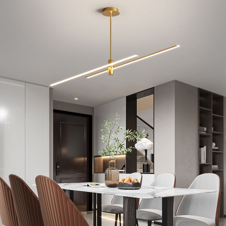 Lineaire woonkamer kroonluchter acryl -eenvoud LED -ophanging verlichting armatuur