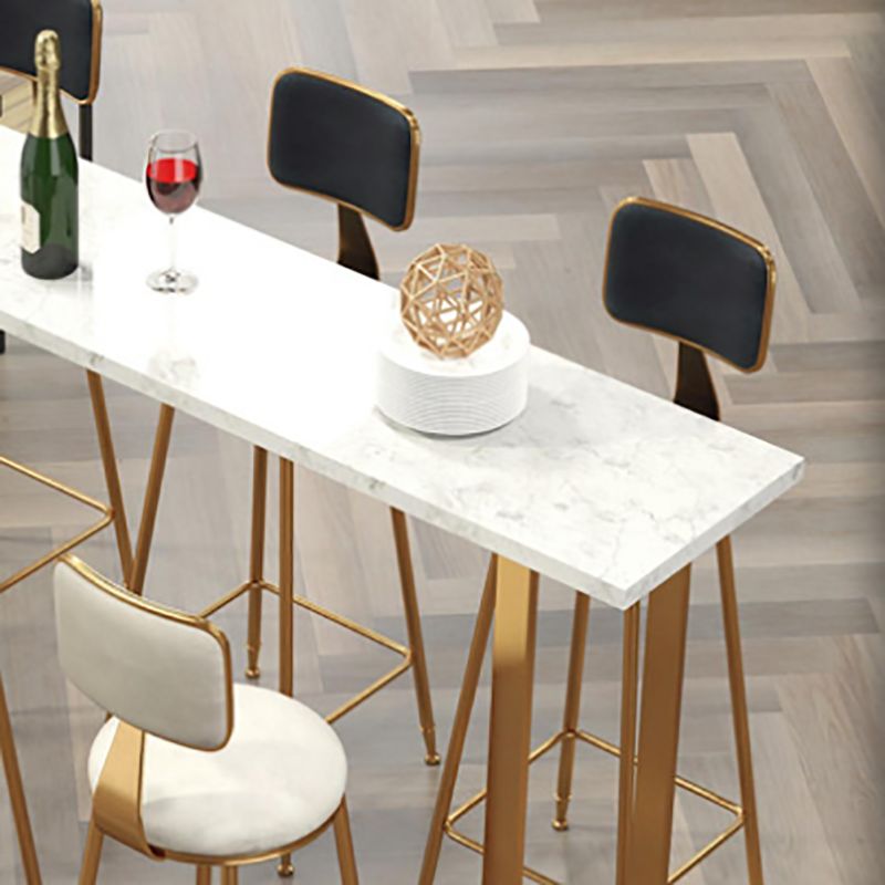 Glam Faux Marble Bar Counter Table Rectangle Bar Counter Table for Kitchen