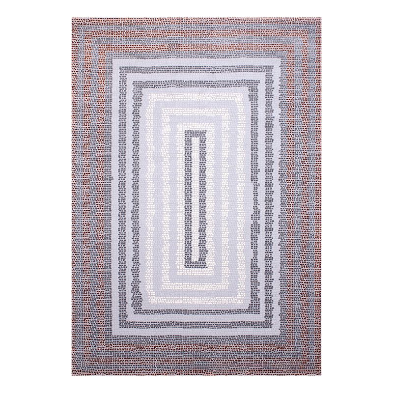 Brown Abstract Pattern Rug Polyester Washable Area Rug Washable Rug for Living Room