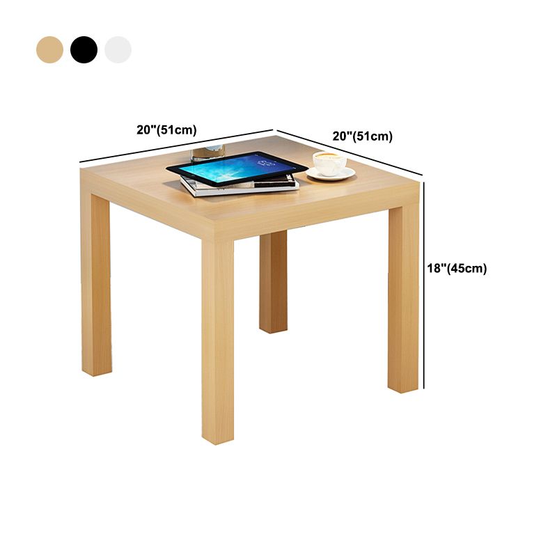 Contemporary Square Side End Table Wood 4 Legs End Slide Table
