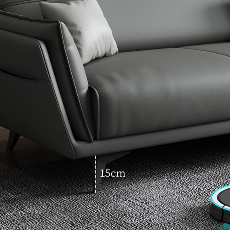 Stain Resistant Faux Leather with Storage Living Room Square Arm Seating