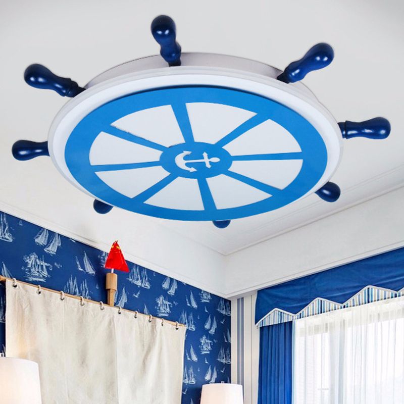 Rudder Jungen-Schlafzimmer-Unterputzleuchte, Metall-LED-Deckeneinbauleuchte für Kinder in Blau