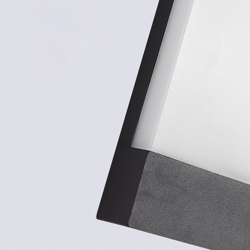 Square LED Wall Lamp Modern Black Wall Mount Lamp with Acrylic Shade for Garden