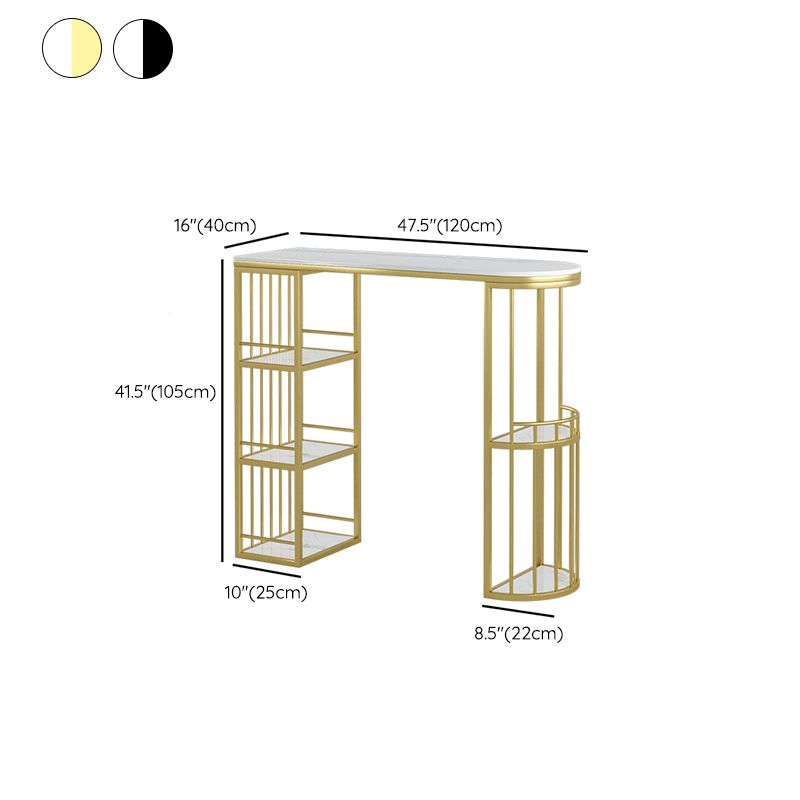 Modern Style Bar Table Set 1/3 Pcs White Granite Bar Table Set