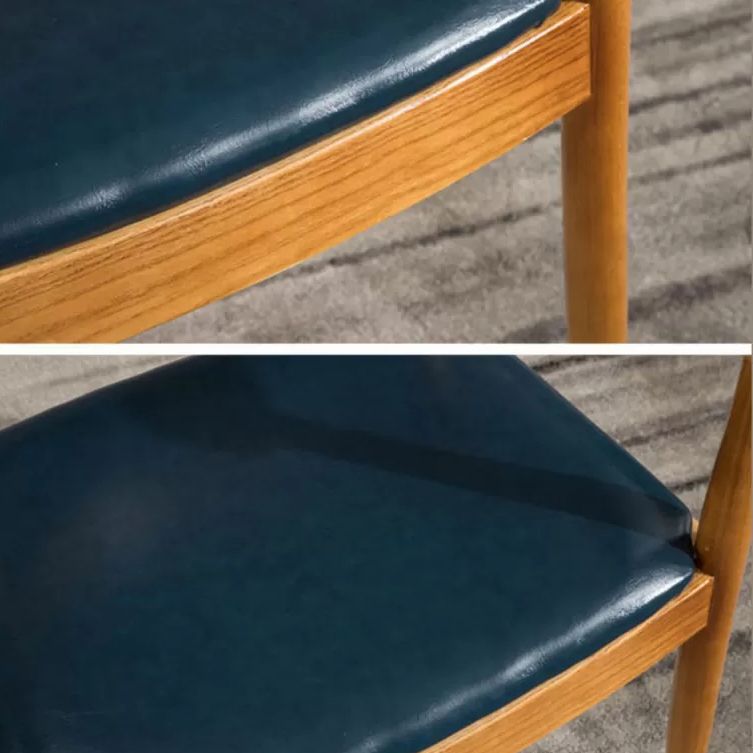 Modern Style Wood Dining Chair Stackable Open Back Dining Side Chair for Home