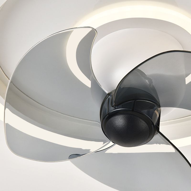 Metal Round Shape Ceiling Fan Modern Style 2 Lights Ceiling Fan Lamp for Bedroom