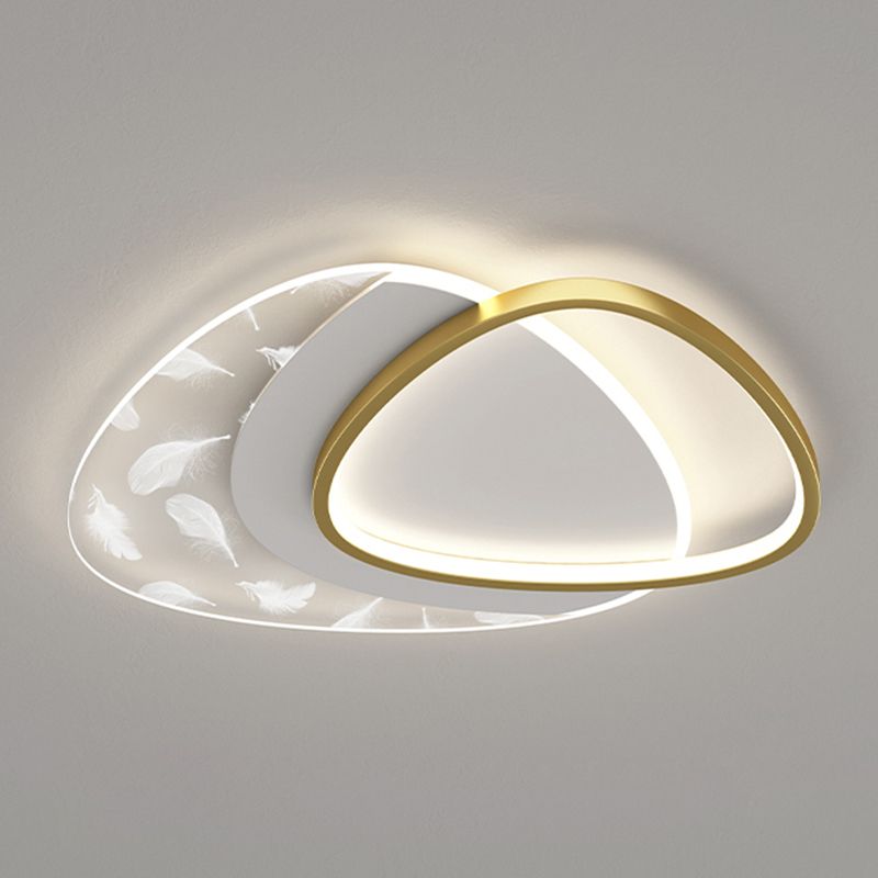 Plafonnier oblong en acrylique à montage encastré à LED en plumes à la mode moderne pour le salon