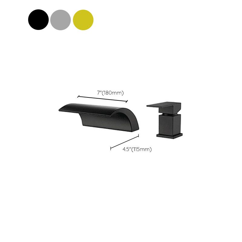Waterfall Spout Tub Filler with 1 Handle Deck Mount Bathroom Faucet