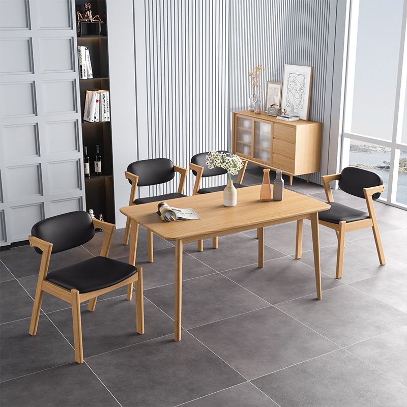 Contemporary Kitchen Solid Wood Dining Side Chair Opening Back Dining Side Chair