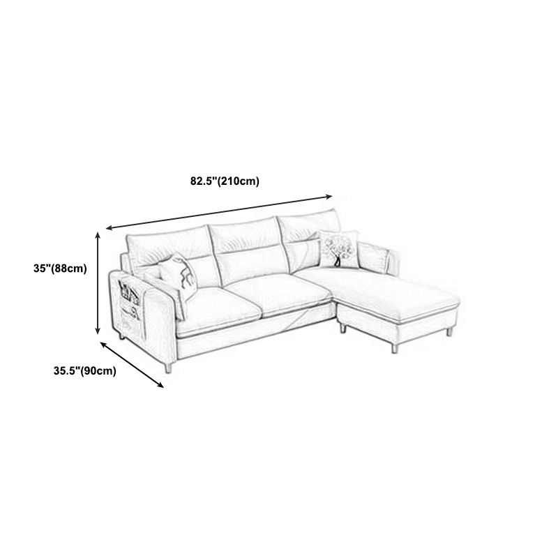 Fabric et faux cuir carré meubles de canapé avec 2 oreillers