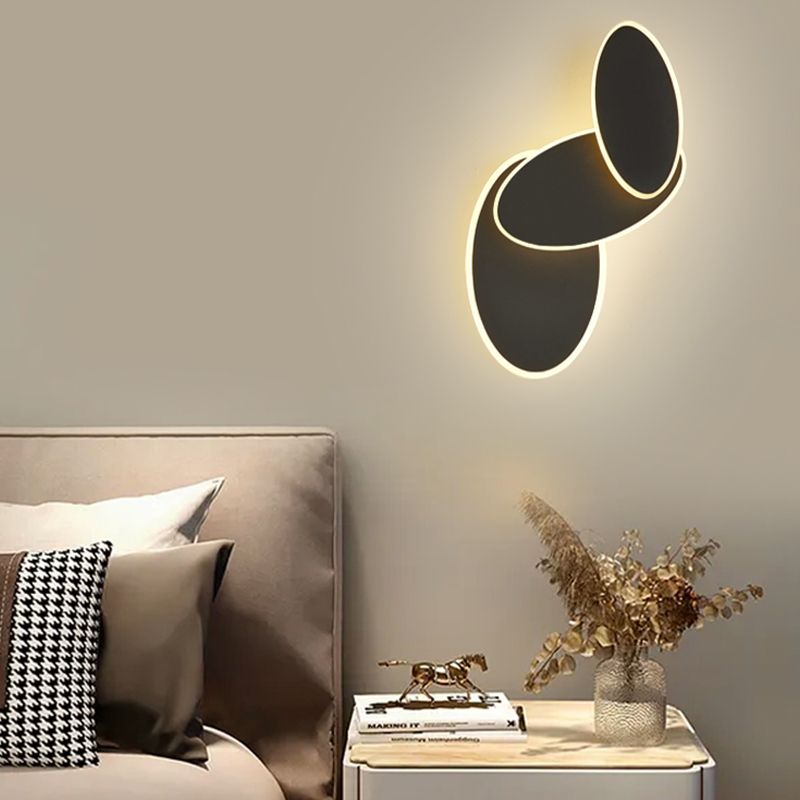 Modern Simple Iron Wall Light Ellipse Shape Rotatable Wall Lamp for Living Room