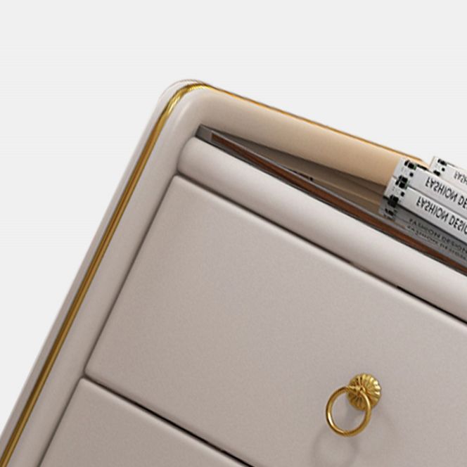 17.7" Tall 2 - Drawer Nightstand Modern Faux Leather Nightstand