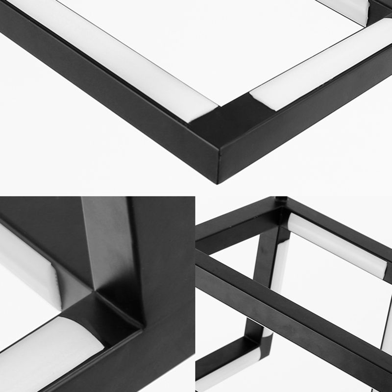 Black/White Geometric Hanging Light Nordic Stylish LED Metallic Pendant Chandelier Light for Bedroom