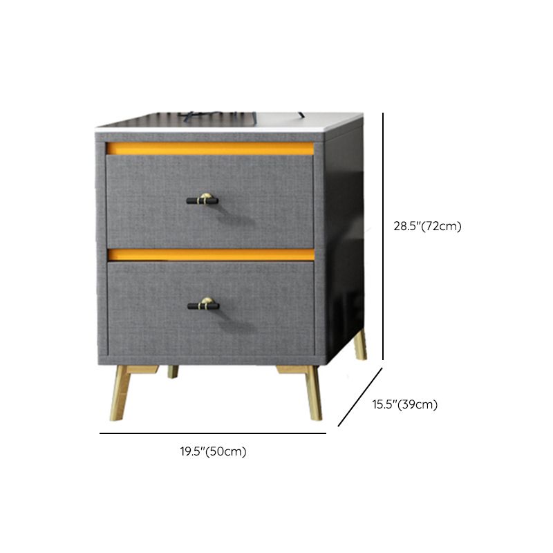 Contemporary Rectangle Stone Cocktail Table Slate with 4 Drawers