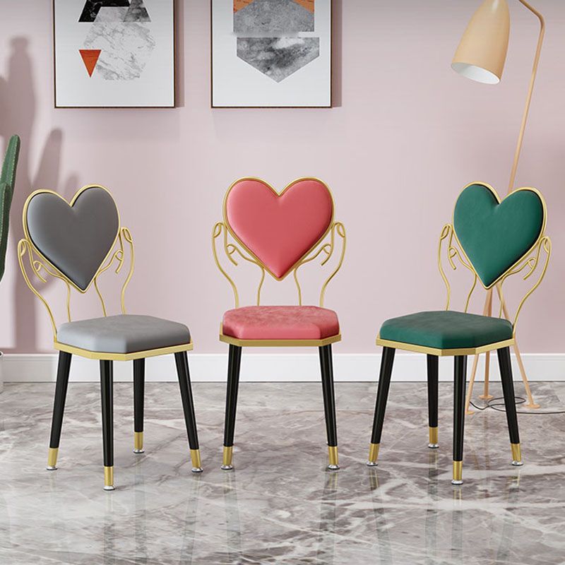 Sillas laterales de comedor con respaldo abierto de diseño escandinavo Sillas de comedor de tela