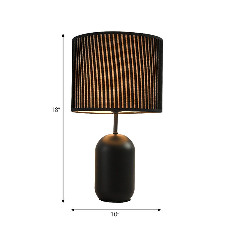 Wit/zwarte single single drum studielamp modernisme stof led leeslicht voor slaapkamer