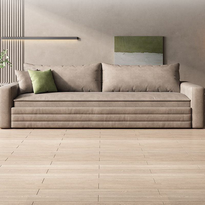 Modern & Contemporary Removable Cushions Fabric Sleeper Sofa in Grey