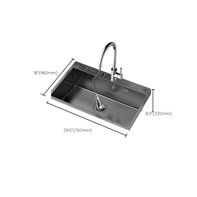 Soundproof Kitchen Sink Overflow Hole Design Kitchen Sink with Drain Assembly
