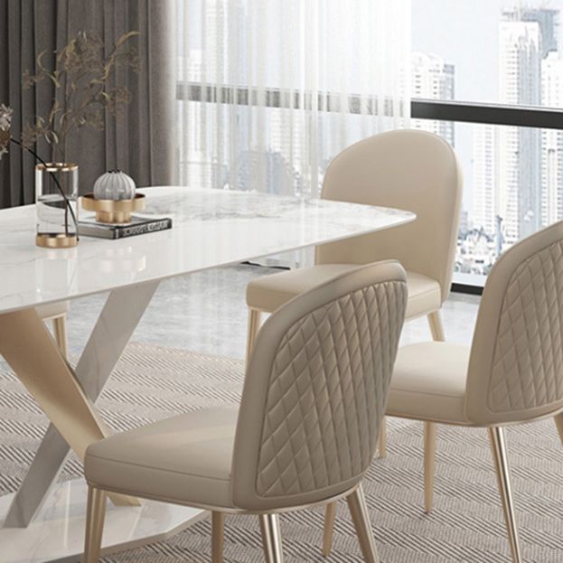 1/2/5/7 Pcs Sintered Stone Dining Table Set Dining Chairs Set