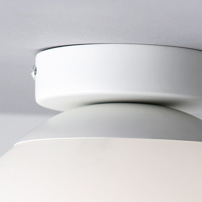 Opal Glass Globe Flush Mount Lamp Modern 1 Light 6"/8"/10" Wide White Flush Ceiling Light Fixture