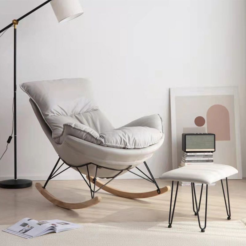 Balcony Chaise Leisure Rocking Chair Modern Home Upholstered Lazy Sofa Chair