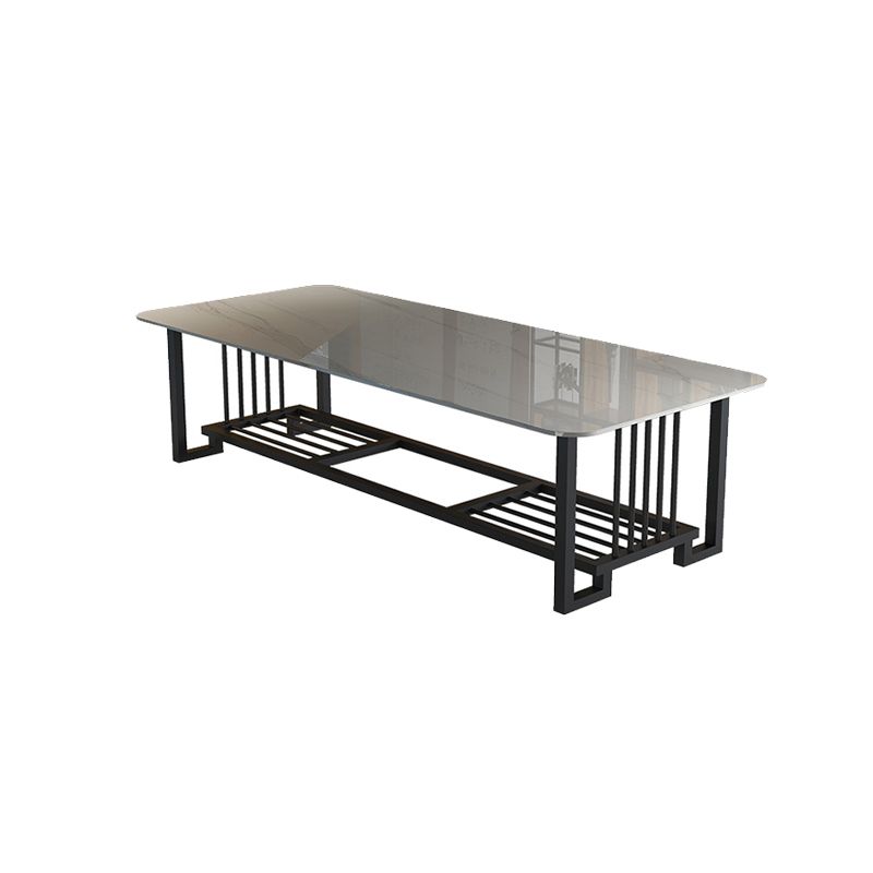 Stone Modern Style Office Desk Rectangular Shape Conference Tables with 2-Legs for Office