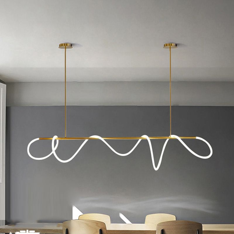 Contemporary Style Linear Hanging Pendant Light Silica Gel 1- Light Pendant Light Fixture