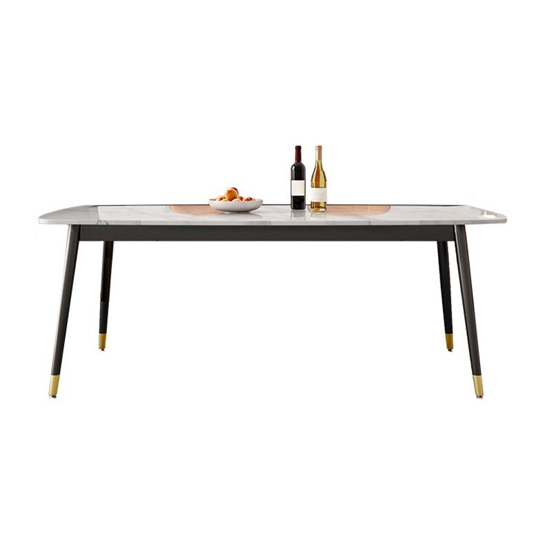 Rectangle Sintered Stone Dining Table Traditional Luxury Dining Table with 4 Legs