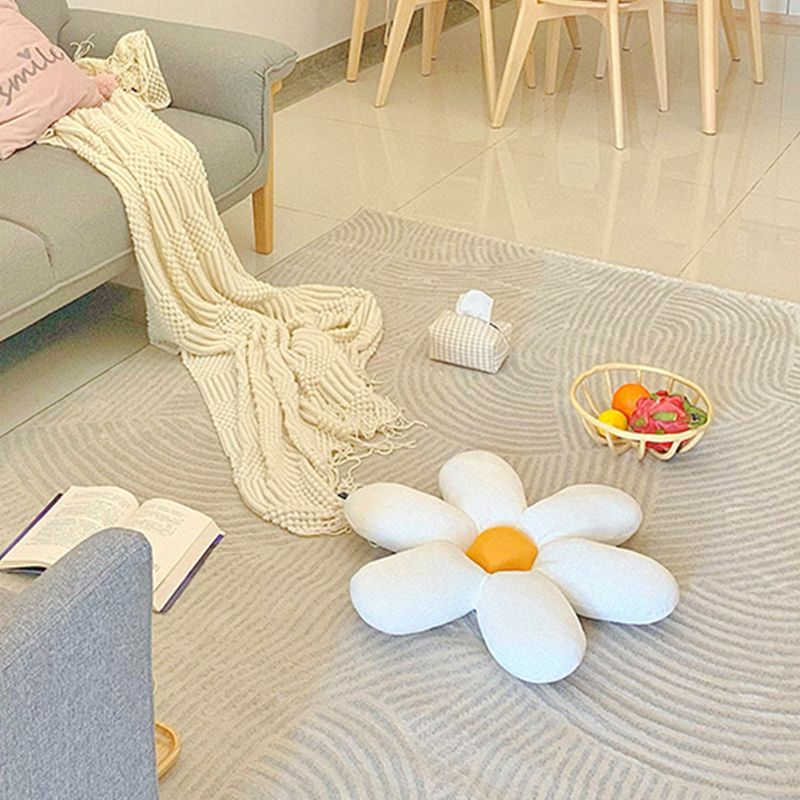 Modern Living Room Area Carpet Grey Solid Color Area Rug Polyester Non-Slip Backing Rug