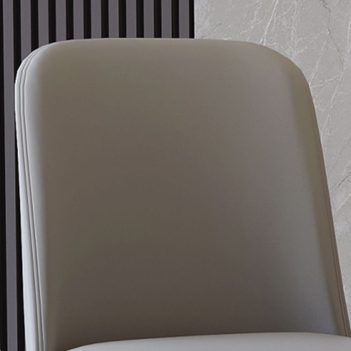 Modern Backrest Armless Leather Chair with Plastic Legs for Dining Room