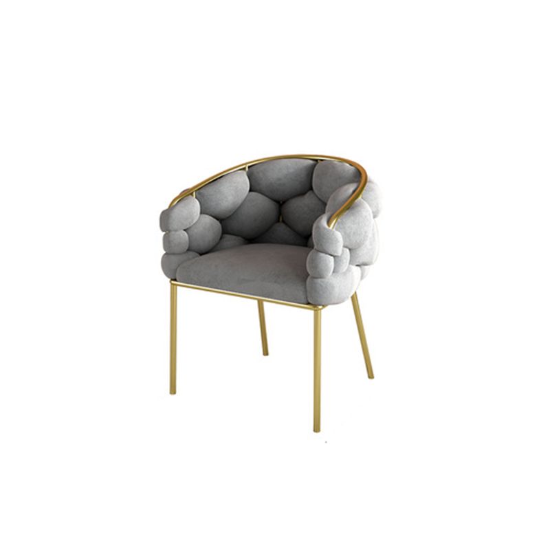 Biscuit Back Sofa 23.62" Deep Sloped Arm Sofa with Gold Frame