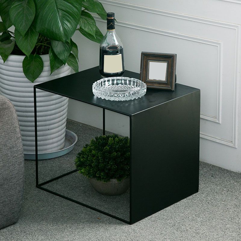 Mid-Century Modern Coffee Table in Black Iron Cocktail Table