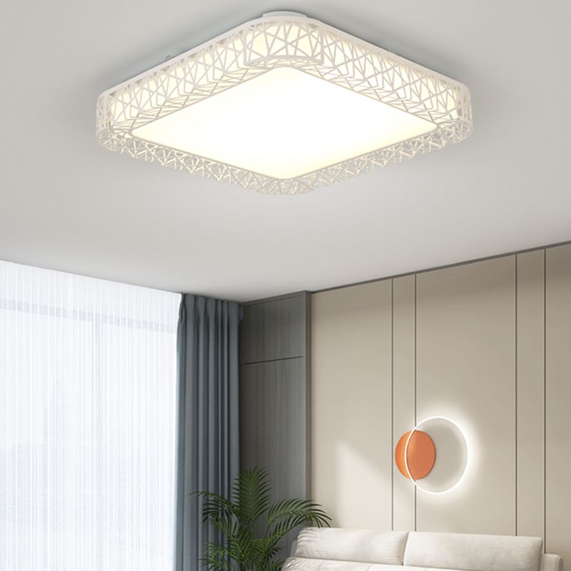 White Ceiling Light Fixture Modernism LED Flush Mount for Living Room