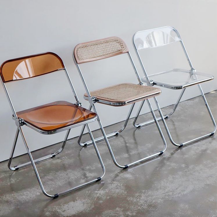Plástico de estilo industrial que cena la silla lateral de cena de la parte posterior abierta de la silla sin brazos sola