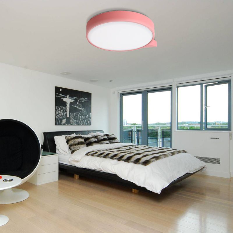 Blu / Pink/Red / Yellow Circolare Flush Lighting con Diffuser Macaron Metallo Soffsh Flush Mount in Secondo Gear, 19,5 "/24.5" W