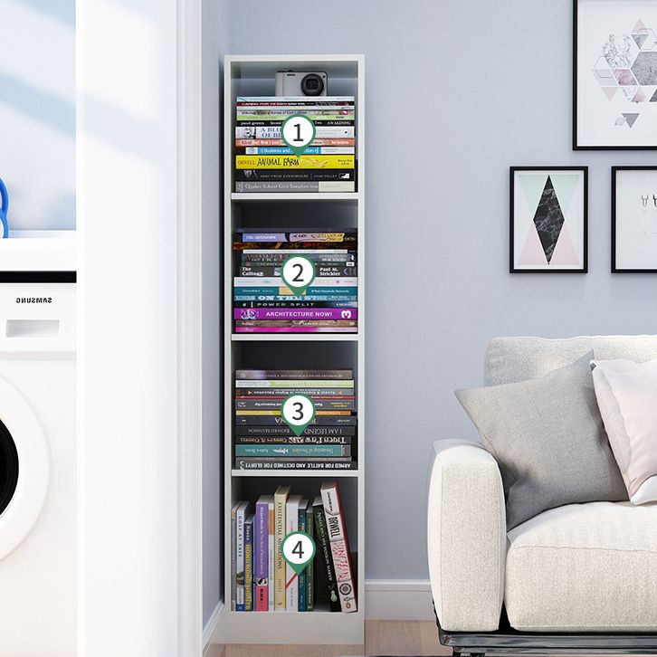 Contemporary Closed Back Book Shelf Engineered Wood Office Bookcase with Shelves