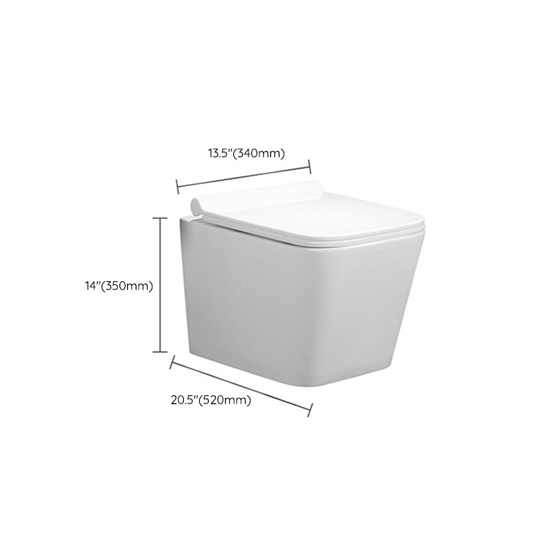 Modern Wall Hung Toilet Bowl One-Piece Urine Toilet with Seat for Washroom
