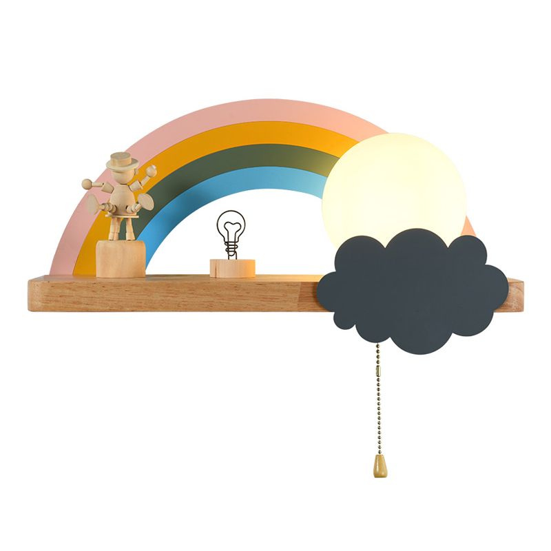 1-Licht-Glaswandbeleuchtung Kinderstil Ballform Wandmontage Leuchte in Weiß