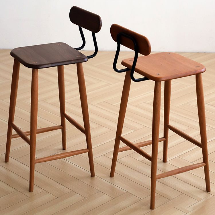 Matte Finish Solid Wood Counter Chairs Modern Indoor Counter Stools