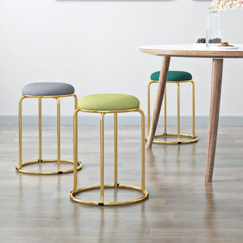 Indoor Round Ottoman Glam Standard Stain Resistant Velvet Ottoman