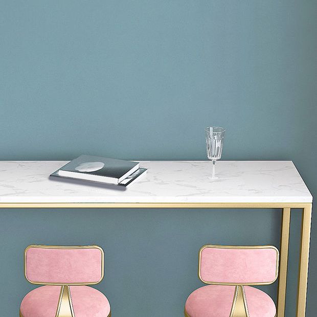 Glam Rectangle Bar Table Set 1/2/4 Pieces Faux Marble Pub Set for Dining Room