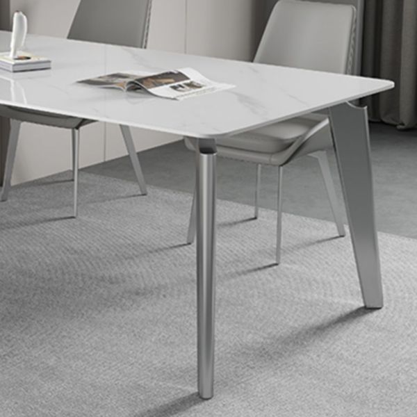 Sintered Stone Top White Table for Restaurant Modern Kitchen Table with 4 Legs