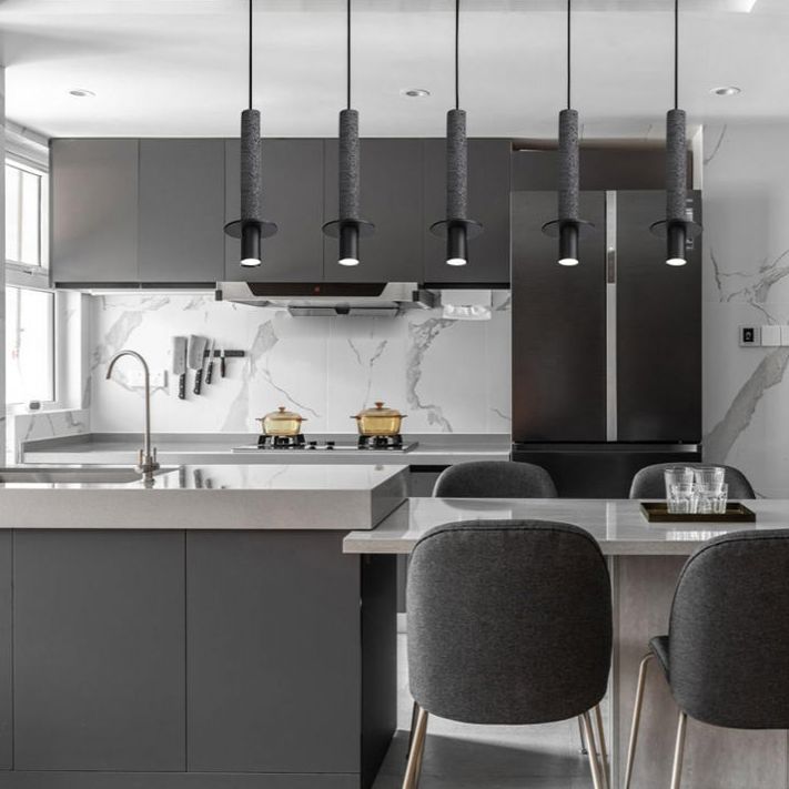 Contemporary Cylinder Pendant Ceiling Light Stone Kitchen Suspension Pendant Light