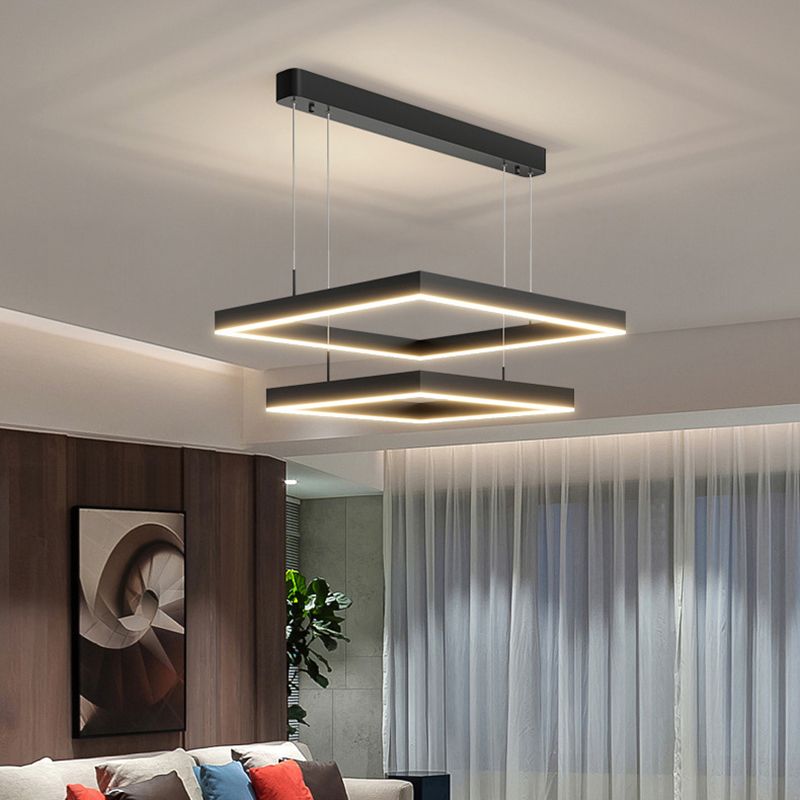 Luz de iluminación colgante cuadrado moderno kit de luz colgante de metal