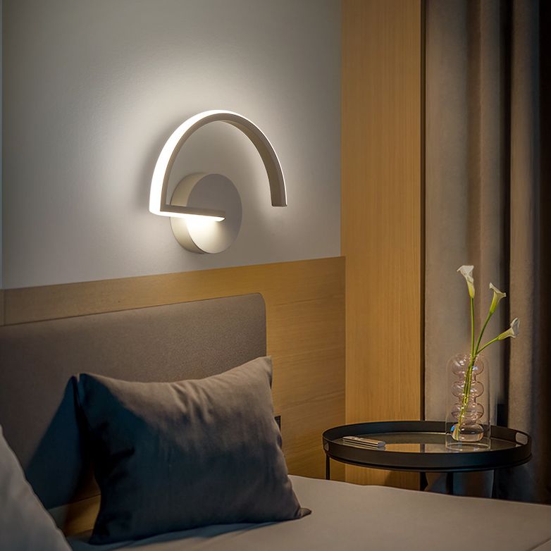 Nordic Fashion Wall Mount Lamp LED Metal Semicircle Sconce Light for Bedroom Living Room