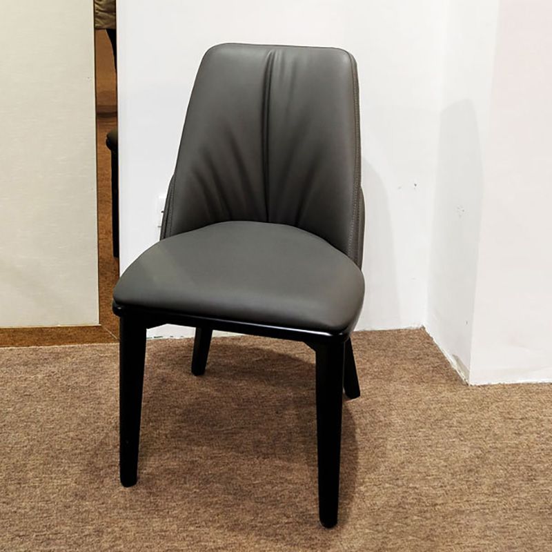 Contemporary Upholstered Dining Chairs Parsons Side Chair in Grey