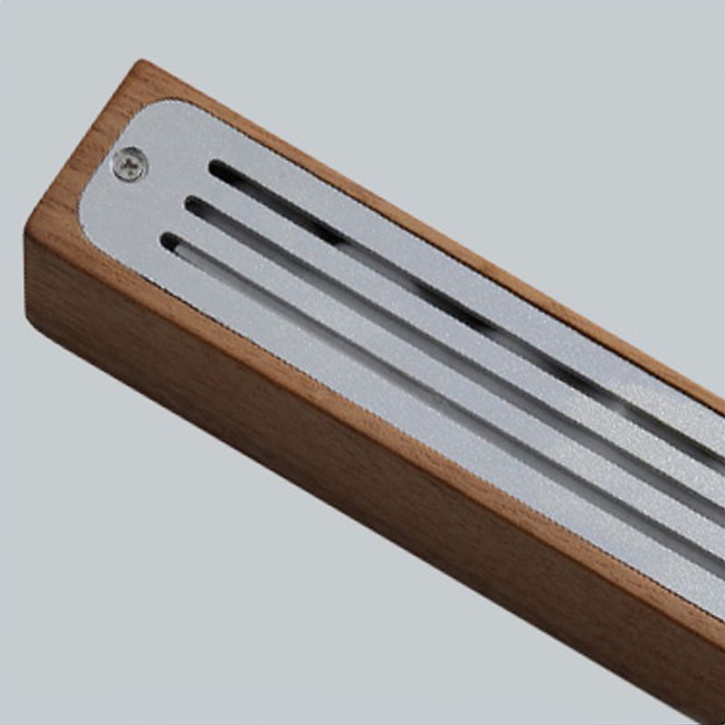 Linear Shape Island Light Modern Style Wood One Light Pendant Light Fixture