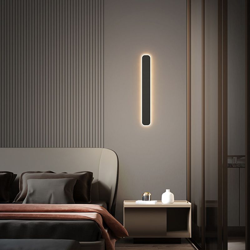 Modern Metal Wall Sconce Rectangle Shape Wall Light with Acrylic Shade for Bedroom