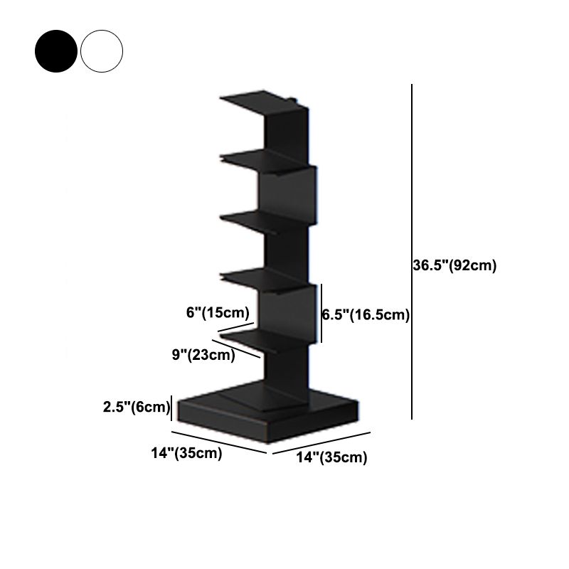 Metal Geometric Bookcase Modern Style Closed Back Book Shelf for Home Office